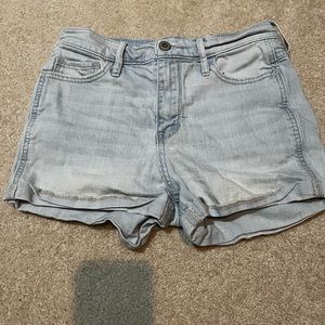 light wash jean shorts